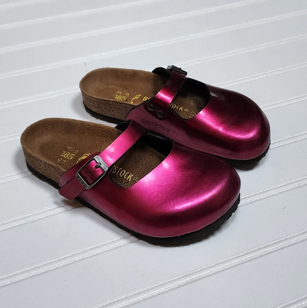 Birkenstock Maria Kinder Kids Slip On Clogs Size 11 Kids Metallic Magenta